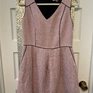 Banana Republic Piped Tweed Pink and Black Mini Dress